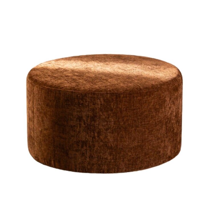 Poef Elle rond chenille koper ø70 cm