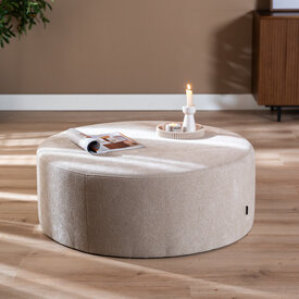 Poef Blair rond chenille beige ø100 cm