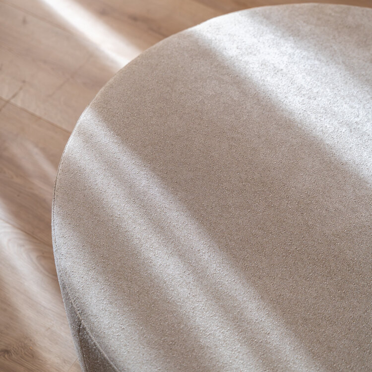 Poef Blair rond chenille beige ø100 cm