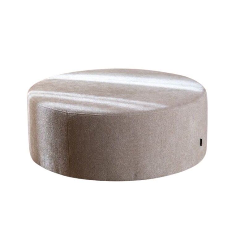 Poef Blair rond chenille beige ø100 cm