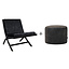 Design fauteuil Madrid en poef Beau velvet antraciet