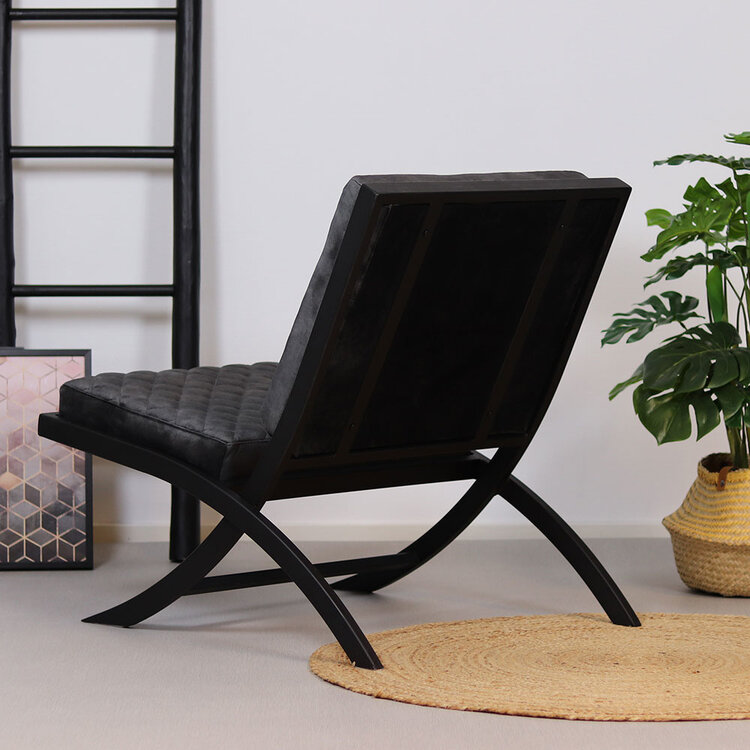 Design fauteuil Madrid en poef Beau velvet antraciet