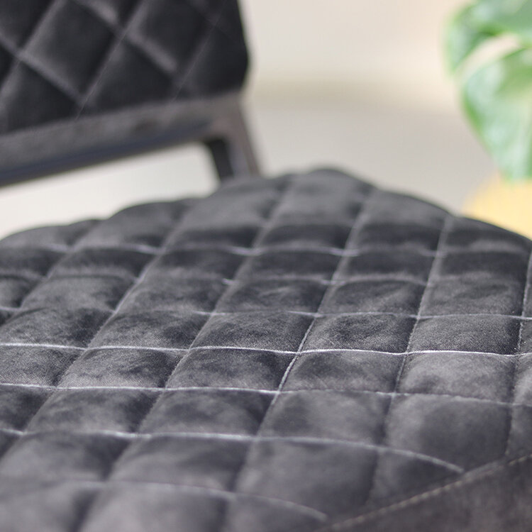 Design fauteuil Madrid en poef Beau velvet antraciet