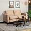 Velvet bank 2-zits Florida en velvet poef Beau taupe