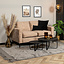 Velvet bank 2-zits Florida en velvet poef Beau taupe