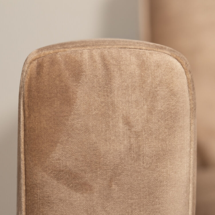 Velvet bank 2-zits Florida en velvet poef Beau taupe
