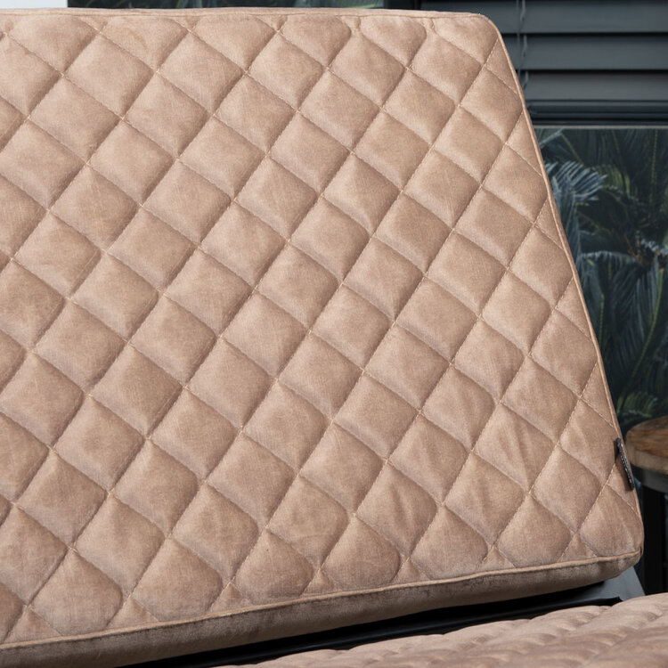Design fauteuil Madrid velvet en velvet poef Beau taupe