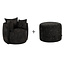 Fauteuil Ruby en poef Feline chenille stof zwart