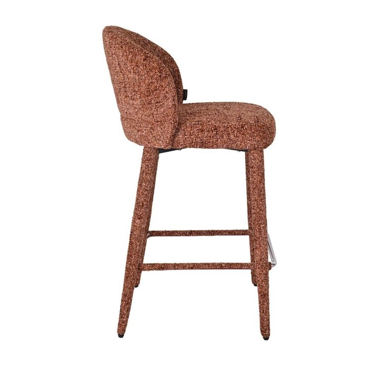 Barkruk Charlie chenille koper 69 cm