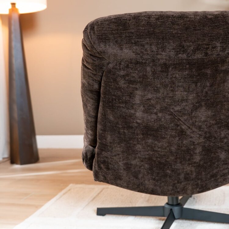 Fauteuil Sara draaibaar velvet bruin