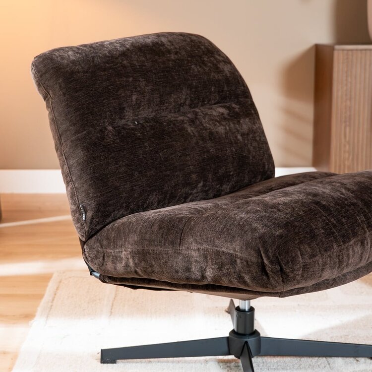 Fauteuil Sara draaibaar velvet bruin