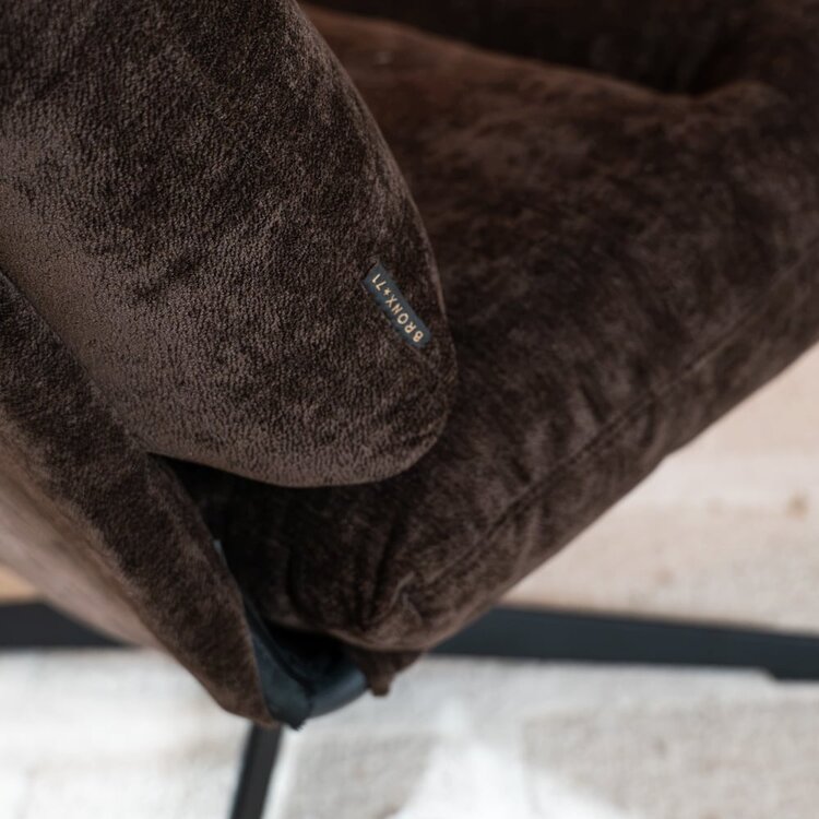 Fauteuil Sara draaibaar velvet bruin