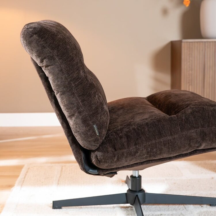 Fauteuil Sara draaibaar velvet bruin