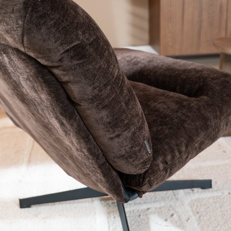 Fauteuil Sara draaibaar velvet bruin