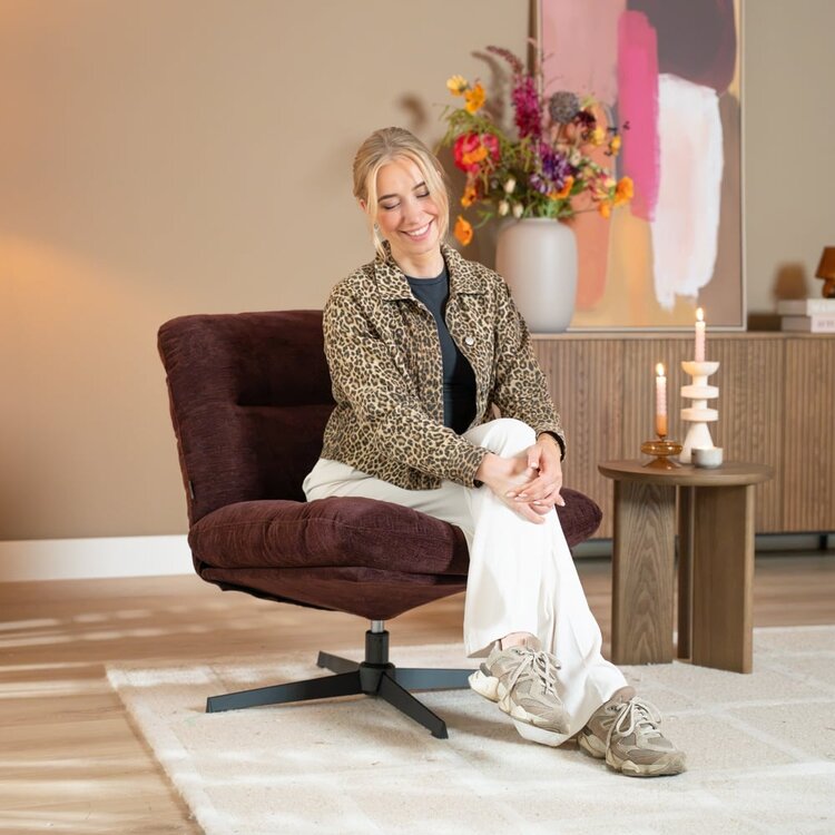 Fauteuil Sara draaibaar velvet paars