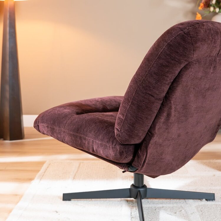 Fauteuil Sara draaibaar velvet paars