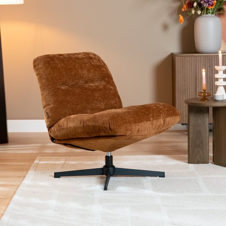 Fauteuil Sara draaibaar velvet oker