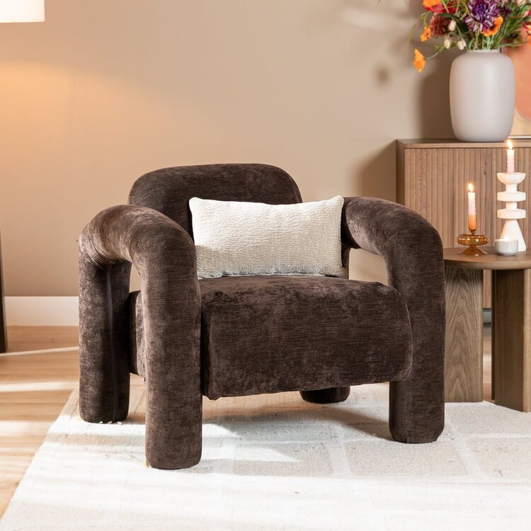 Fauteuil Tess velvet bruin