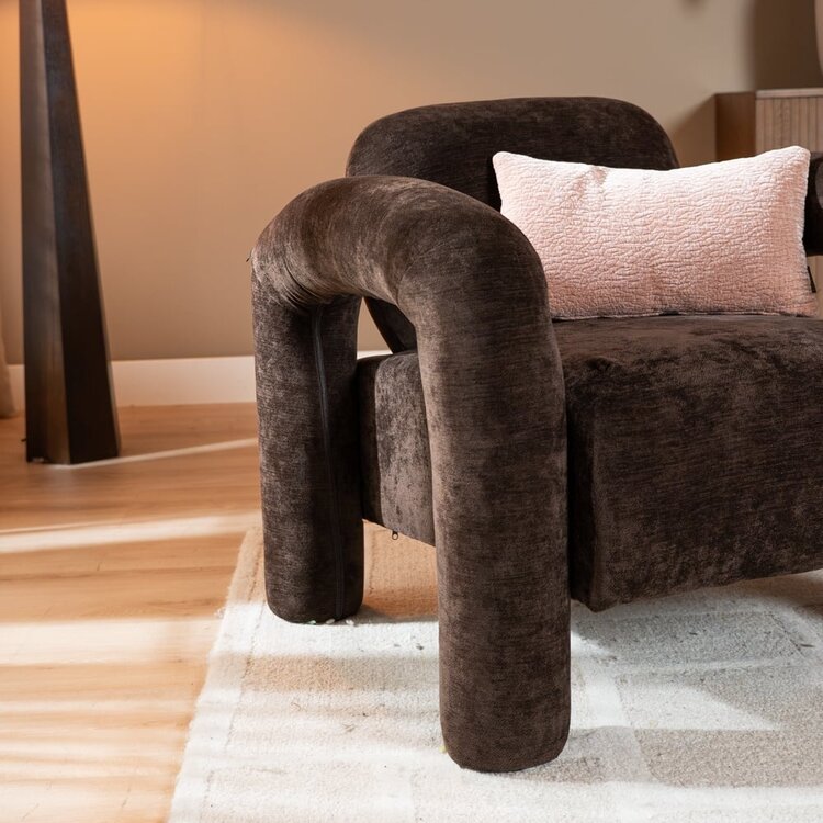 Fauteuil Tess velvet bruin