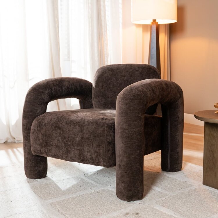 Fauteuil Tess velvet bruin