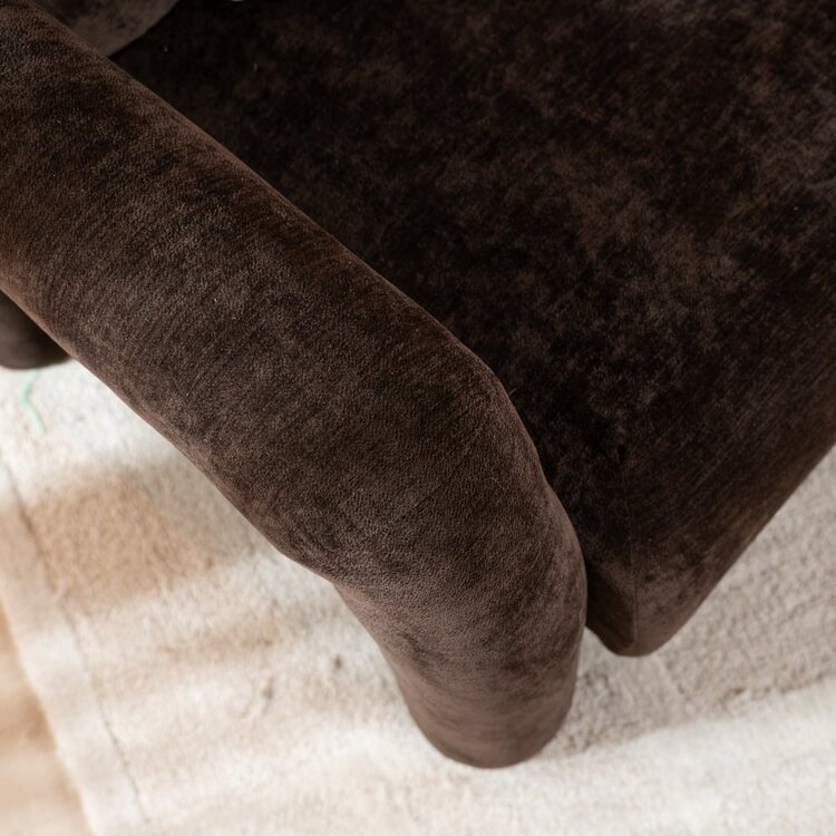 Fauteuil Tess velvet bruin