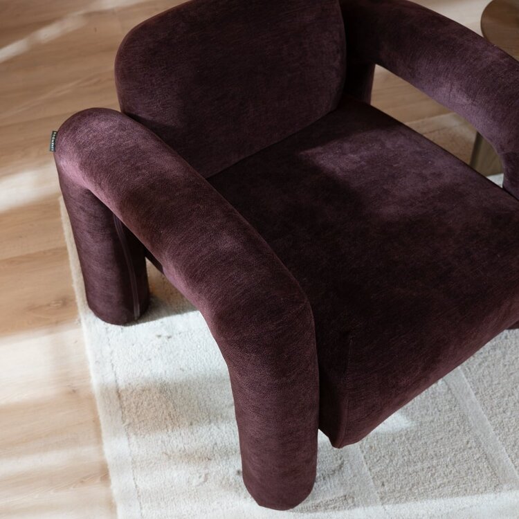 Fauteuil Tess velvet paars