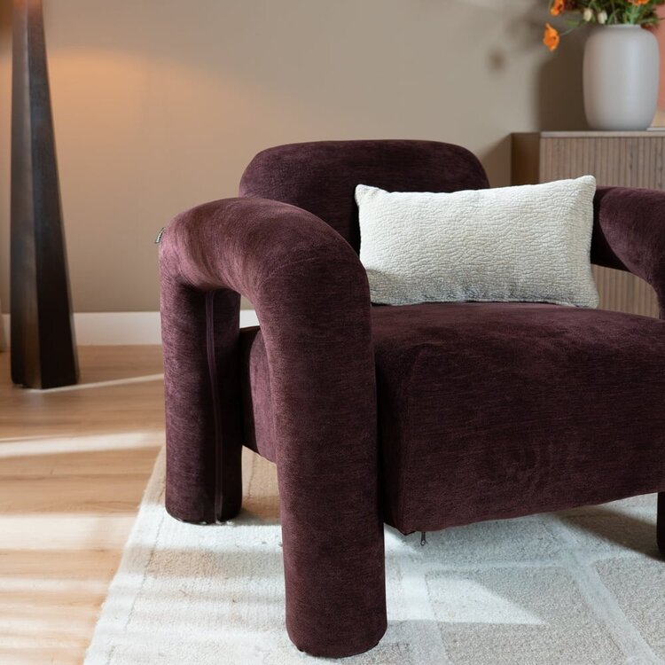 Fauteuil Tess velvet paars