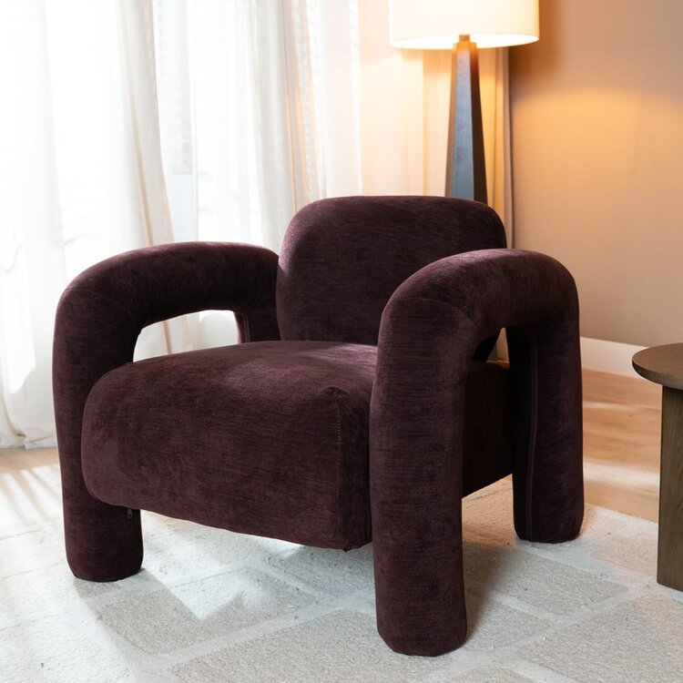 Fauteuil Tess velvet paars