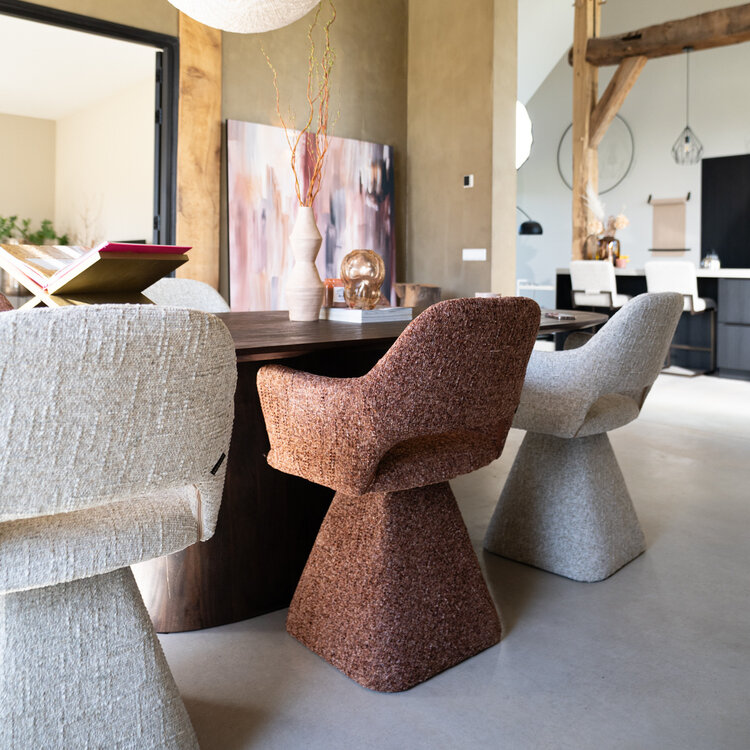 Eetkamerstoel Josh draaibaar chenille beige