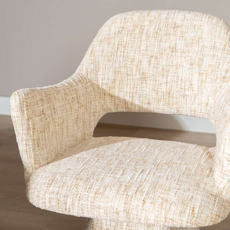 Eetkamerstoel Josh draaibaar chenille beige