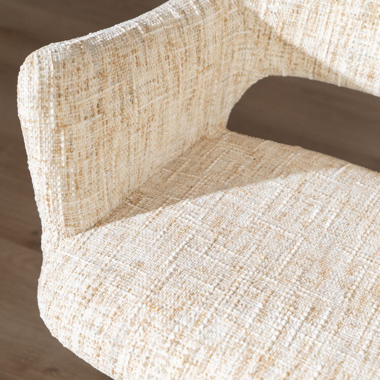 Eetkamerstoel Josh draaibaar chenille beige