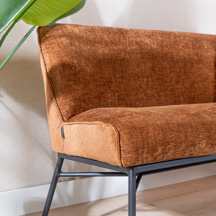 Eetkamerbank Momo chenille koper 185 cm