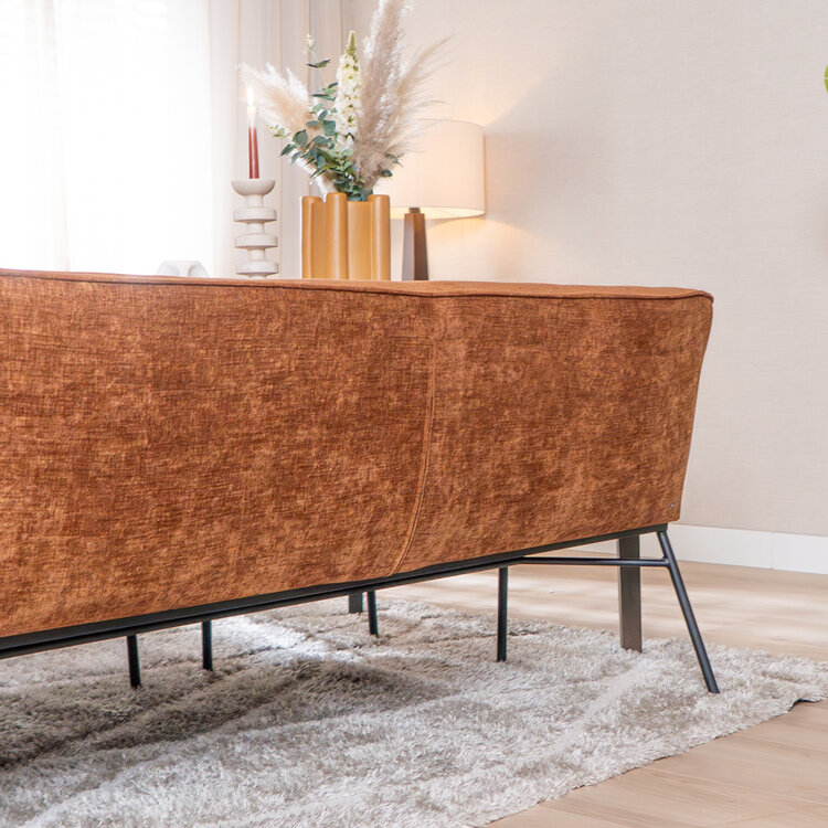 Eetkamerbank Momo chenille koper 185 cm