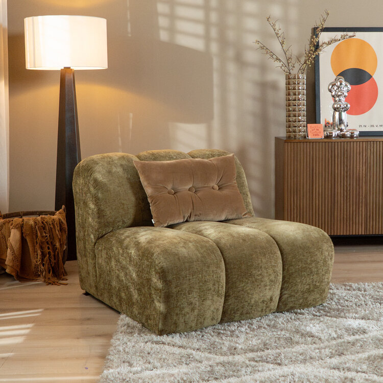 Fauteuil Luca chenille olijf groen