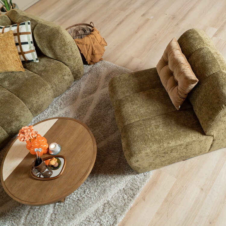 Fauteuil Luca chenille olijf groen