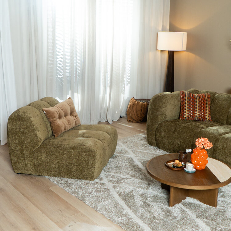 Fauteuil Luca chenille olijf groen