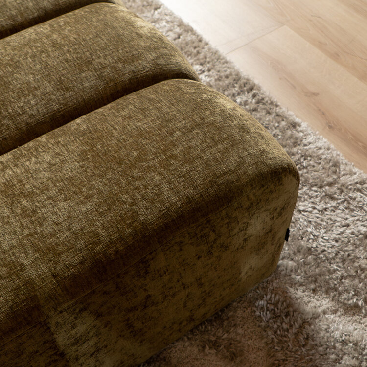 Hocker Luca chenille olijfgroen