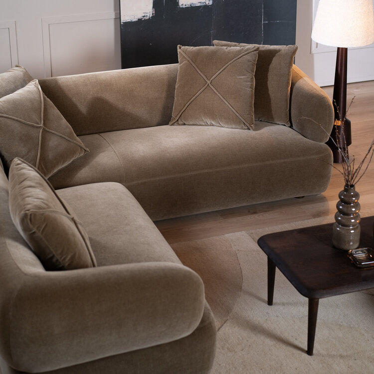 Hoekbank Palermo velvet bruin links