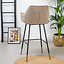 Velvet barkruk Fiona taupe 65-78 cm
