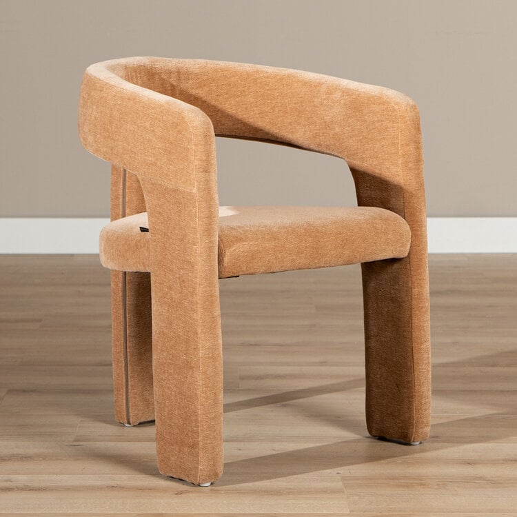 Scandinavische eetkamerstoel Bibi chenille terracotta