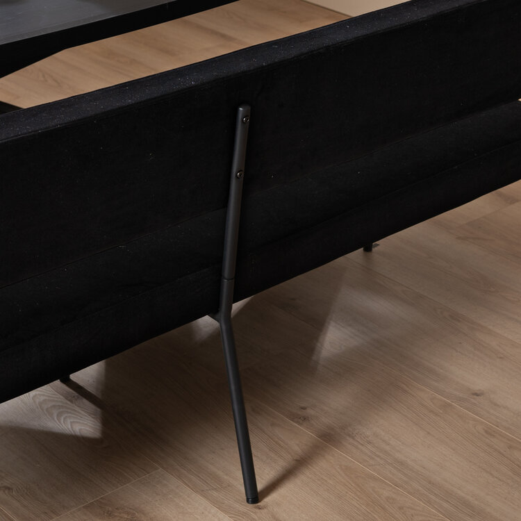 Velvet eetkamerbank Espen zwart 190 cm