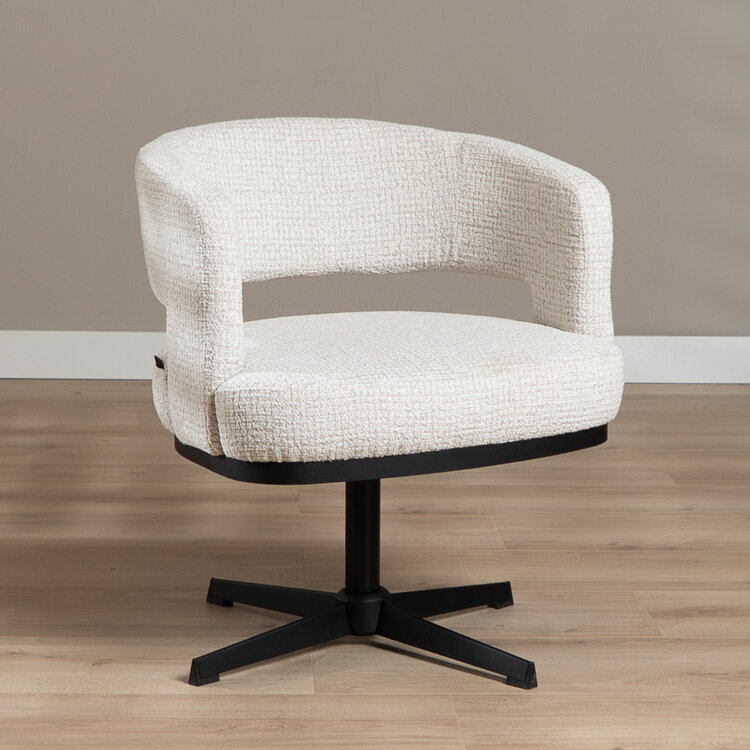 Draaifauteuil Gino gemêleerde stof beige