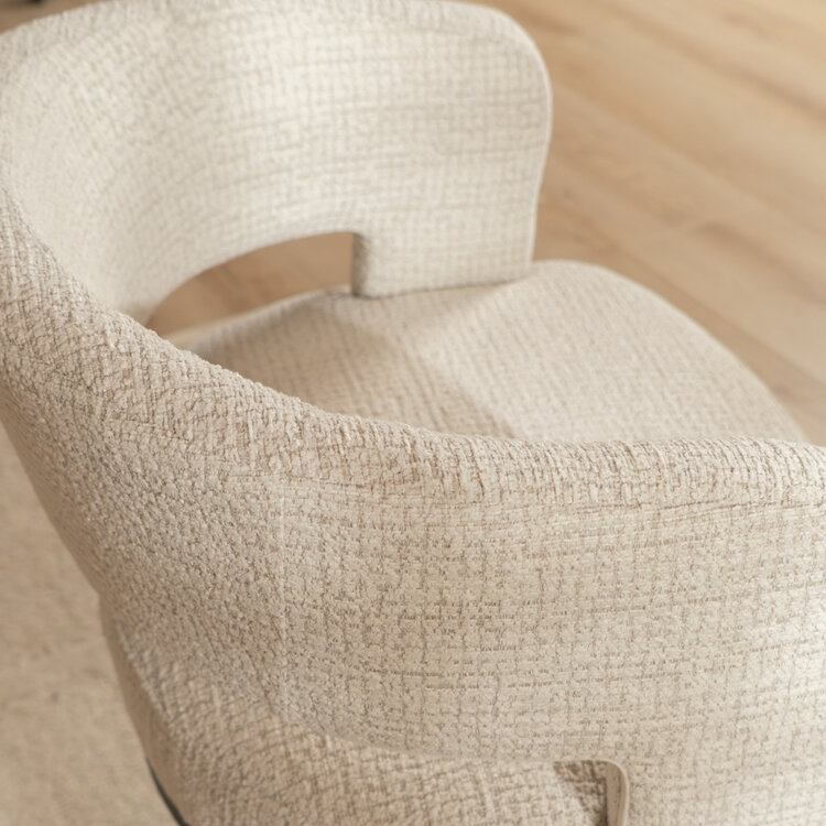 Draaifauteuil Gino gemêleerde stof beige