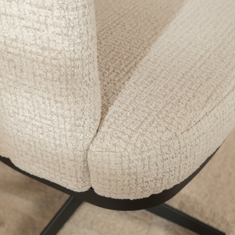 Draaifauteuil Gino gemêleerde stof beige