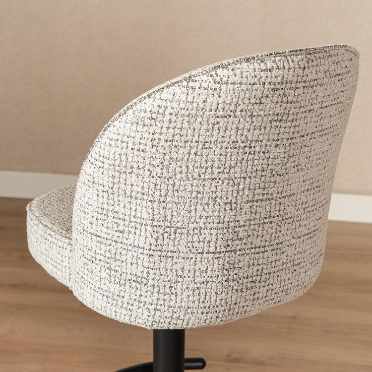 Barkruk Odin gemêleerde stof off white/zwart 63-83 cm