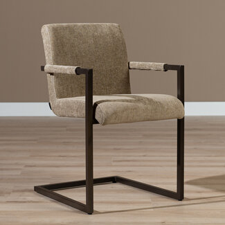 Velvet eetkamerstoel Lio taupe