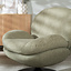 Draaifauteuil met hocker Isobel linnen olijfgroen