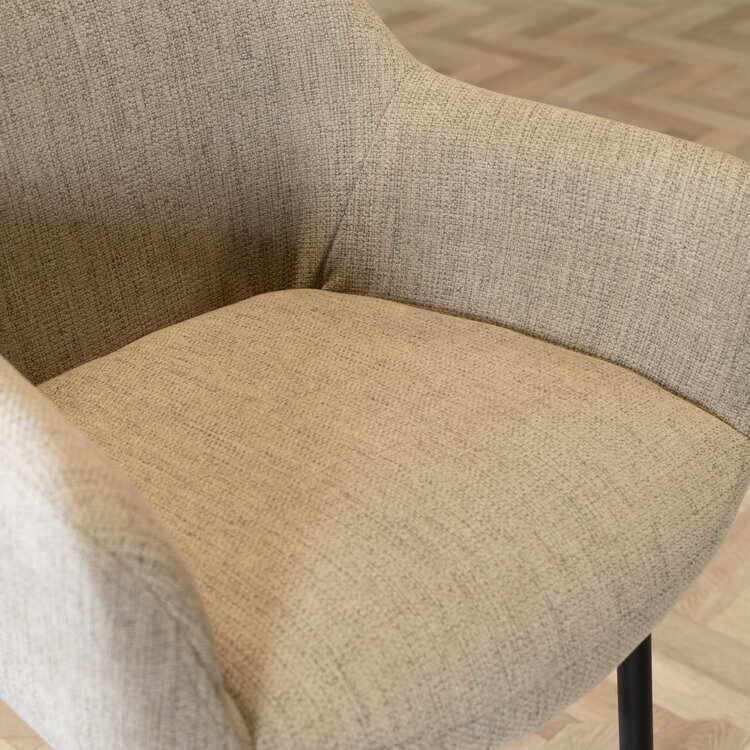 Scandinavische barkruk Niklas gerecyclede stof taupe 78 cm
