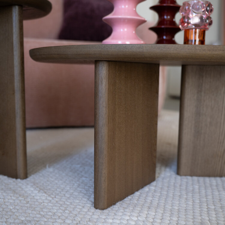 Salontafel set Aya ø40 en ø68 cm walnut