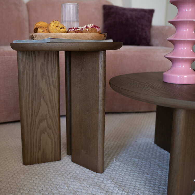 Salontafel set Aya ø40 en ø68 cm walnut
